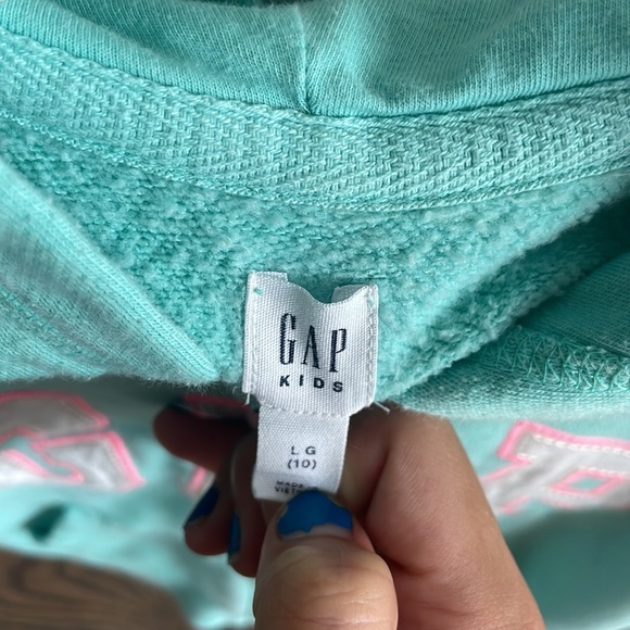 Gap teal and pink zip up sweater - Picture 4 of 4